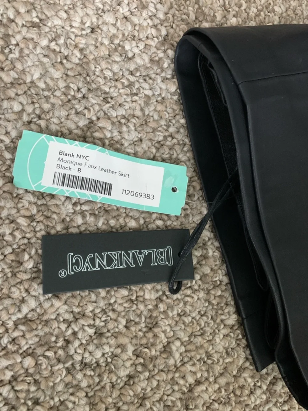 Blank NYC Black Faux Leather High-Waist Pencil Skirt with Side Slit - Picture 7 of 7